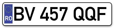 Placuta inmatriculare numar auto  BV-457-QQF, BV 457 QQF, BV457QQF