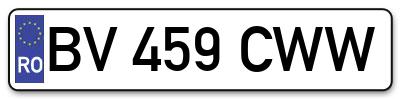 Placuta inmatriculare numar auto  BV-459-CWW, BV 459 CWW, BV459CWW