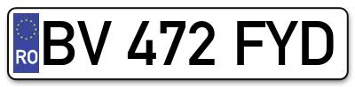 Placuta inmatriculare numar auto  BV-472-FYD, BV 472 FYD, BV472FYD