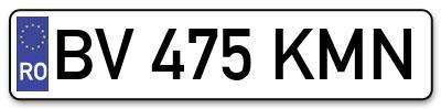 Placuta inmatriculare numar auto  BV-475-KMN, BV 475 KMN, BV475KMN