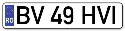 Placuta inmatriculare numar auto  BV-49-HVI, BV 49 HVI, BV49HVI