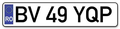 Placuta inmatriculare numar auto  BV-49-YQP, BV 49 YQP, BV49YQP