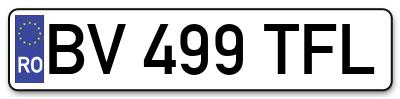 Placuta inmatriculare numar auto  BV-499-TFL, BV 499 TFL, BV499TFL
