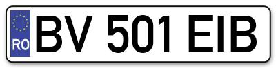 Placuta inmatriculare numar auto  BV-501-EIB, BV 501 EIB, BV501EIB