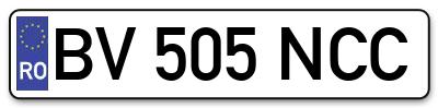 Placuta inmatriculare numar auto  BV-505-NCC, BV 505 NCC, BV505NCC