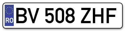 Placuta inmatriculare numar auto  BV-508-ZHF, BV 508 ZHF, BV508ZHF