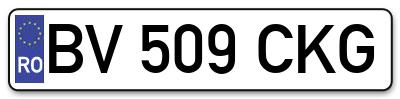 Placuta inmatriculare numar auto  BV-509-CKG, BV 509 CKG, BV509CKG