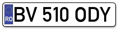 Placuta inmatriculare numar auto  BV-510-ODY, BV 510 ODY, BV510ODY