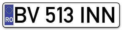 Placuta inmatriculare numar auto  BV-513-INN, BV 513 INN, BV513INN