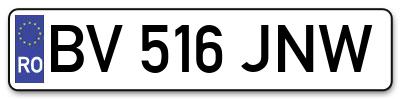 Placuta inmatriculare numar auto  BV-516-JNW, BV 516 JNW, BV516JNW