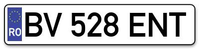Placuta inmatriculare numar auto  BV-528-ENT, BV 528 ENT, BV528ENT