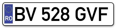 Placuta inmatriculare numar auto  BV-528-GVF, BV 528 GVF, BV528GVF