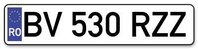 Placuta inmatriculare numar auto  BV-530-RZZ, BV 530 RZZ, BV530RZZ