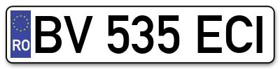 Placuta inmatriculare numar auto  BV-535-ECI, BV 535 ECI, BV535ECI