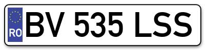 Placuta inmatriculare numar auto  BV-535-LSS, BV 535 LSS, BV535LSS
