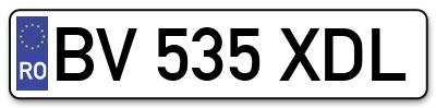 Placuta inmatriculare numar auto  BV-535-XDL, BV 535 XDL, BV535XDL