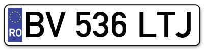 Placuta inmatriculare numar auto  BV-536-LTJ, BV 536 LTJ, BV536LTJ