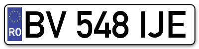 Placuta inmatriculare numar auto  BV-548-IJE, BV 548 IJE, BV548IJE