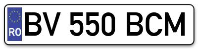 Placuta inmatriculare numar auto  BV-550-BCM, BV 550 BCM, BV550BCM