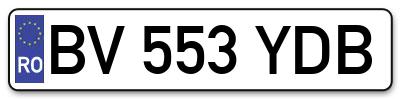 Placuta inmatriculare numar auto  BV-553-YDB, BV 553 YDB, BV553YDB