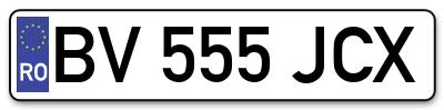 Placuta inmatriculare numar auto  BV-555-JCX, BV 555 JCX, BV555JCX