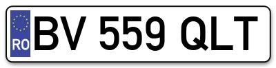 Placuta inmatriculare numar auto  BV-559-QLT, BV 559 QLT, BV559QLT