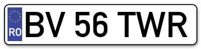 Placuta inmatriculare numar auto  BV-56-TWR, BV 56 TWR, BV56TWR
