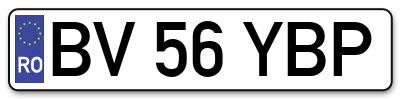 Placuta inmatriculare numar auto  BV-56-YBP, BV 56 YBP, BV56YBP