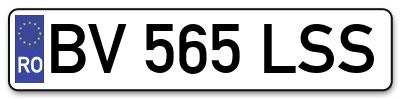 Placuta inmatriculare numar auto  BV-565-LSS, BV 565 LSS, BV565LSS
