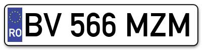 Placuta inmatriculare numar auto  BV-566-MZM, BV 566 MZM, BV566MZM