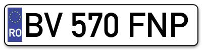 Placuta inmatriculare numar auto  BV-570-FNP, BV 570 FNP, BV570FNP