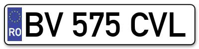 Placuta inmatriculare numar auto  BV-575-CVL, BV 575 CVL, BV575CVL