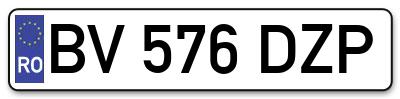 Placuta inmatriculare numar auto  BV-576-DZP, BV 576 DZP, BV576DZP