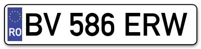 Placuta inmatriculare numar auto  BV-586-ERW, BV 586 ERW, BV586ERW