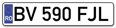 Placuta inmatriculare numar auto  BV-590-FJL, BV 590 FJL, BV590FJL