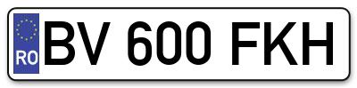 Placuta inmatriculare numar auto  BV-600-FKH, BV 600 FKH, BV600FKH