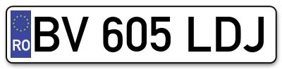 Placuta inmatriculare numar auto  BV-605-LDJ, BV 605 LDJ, BV605LDJ