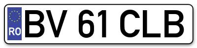 Placuta inmatriculare numar auto  BV-61-CLB, BV 61 CLB, BV61CLB