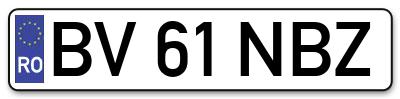 Placuta inmatriculare numar auto  BV-61-NBZ, BV 61 NBZ, BV61NBZ