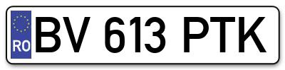 Placuta inmatriculare numar auto  BV-613-PTK, BV 613 PTK, BV613PTK