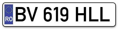 Placuta inmatriculare numar auto  BV-619-HLL, BV 619 HLL, BV619HLL