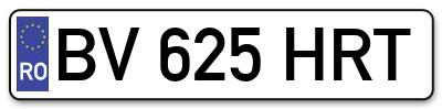 Placuta inmatriculare numar auto  BV-625-HRT, BV 625 HRT, BV625HRT