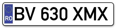 Placuta inmatriculare numar auto  BV-630-XMX, BV 630 XMX, BV630XMX