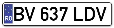 Placuta inmatriculare numar auto  BV-637-LDV, BV 637 LDV, BV637LDV