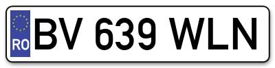 Placuta inmatriculare numar auto  BV-639-WLN, BV 639 WLN, BV639WLN