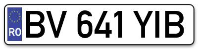 Placuta inmatriculare numar auto  BV-641-YIB, BV 641 YIB, BV641YIB