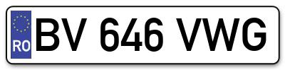 Placuta inmatriculare numar auto  BV-646-VWG, BV 646 VWG, BV646VWG