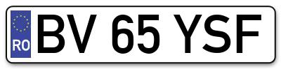 Placuta inmatriculare numar auto  BV-65-YSF, BV 65 YSF, BV65YSF