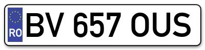 Placuta inmatriculare numar auto  BV-657-OUS, BV 657 OUS, BV657OUS