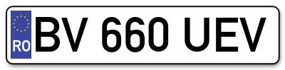 Placuta inmatriculare numar auto  BV-660-UEV, BV 660 UEV, BV660UEV